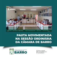 Pauta movimentada na sessão ordinária da Câmara de barro